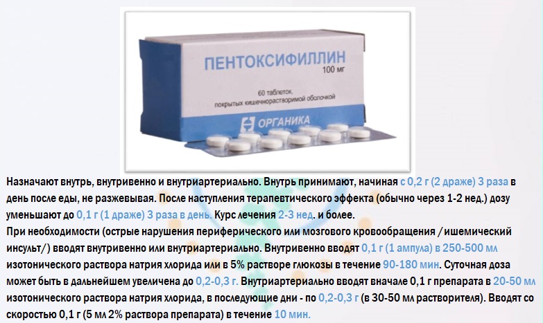 Правила приема пентоксифиллина