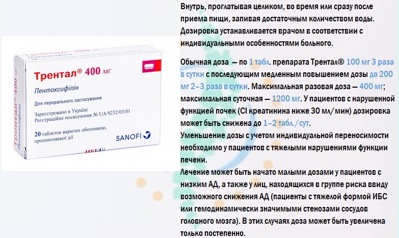 Правила приема «Трентала»