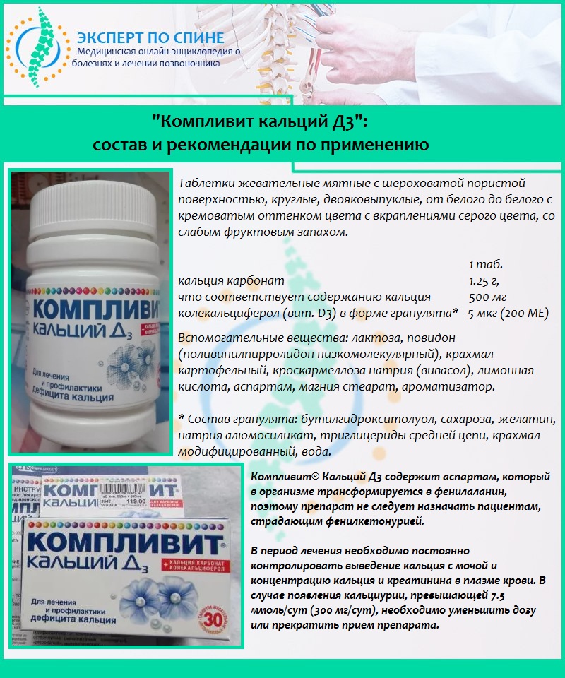 "Компливит кальций Д3": состав и рекомендации по применению