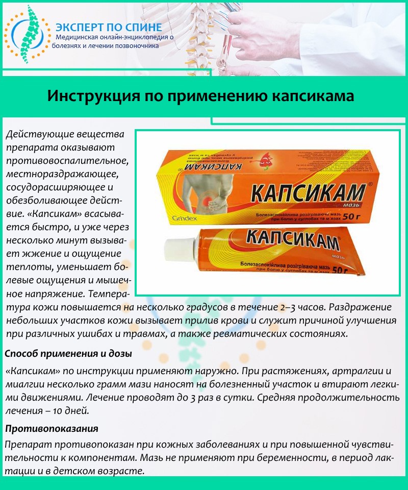Инструкция по применению капсикама